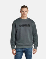 G-Star RAW Distressed Logo Grey Sweatshirt