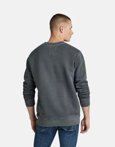 G-Star RAW Distressed Logo Grey Sweatshirt