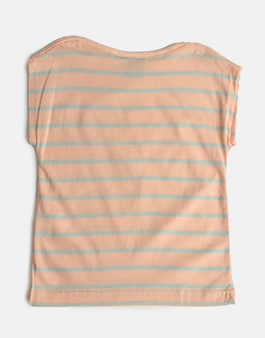 Polo Girls Jade Striped Pale Peach T-Shirt